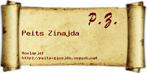 Peits Zinajda névjegykártya